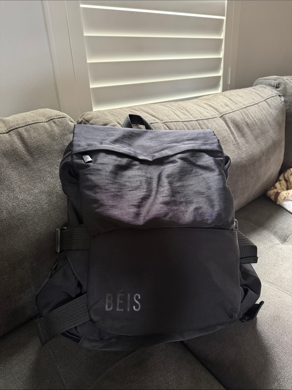 BEIS Black Travel Backpack